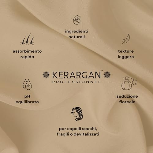 Kerargan - Kit Da Viaggio Anti-Caduta All’Olio Di Ricino Per Stimolare La Crescita E Ridurre La Caduta - Capelli Secchi, Fragili E Devitalizzati - Senza Solfati, Parabeni E Silicone - 3X100Ml - 6