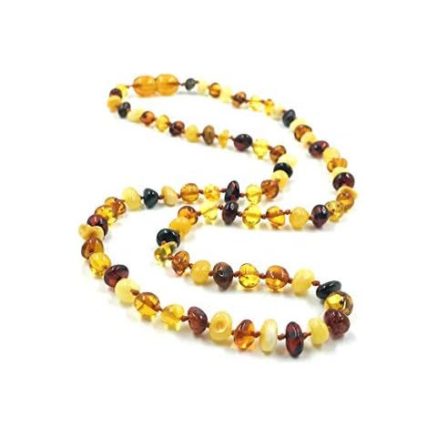 Adult Amber Necklace - Multi color Baroque Amber Necklace | Certified Genuine Amber Necklace Cover