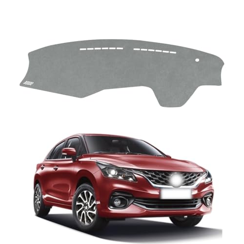 Image of Car Dashboard Cover Compatible with Maruti Suzuki Baleno 2023 to 2025 Dustproof, UV Resistant | All-Weather Protection | Custom Fit Car Accessories (Grey)