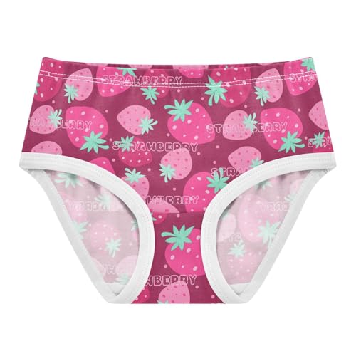 Little Girl Underwear Toddler Panties Kids Undies Strawberry Fruit Soft Cotton Briefs 2T-8Y