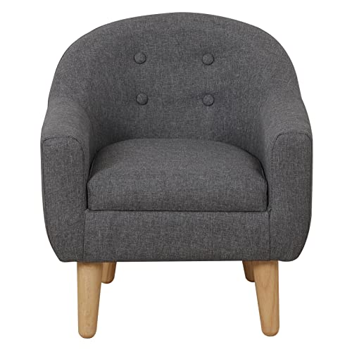 DGBAOBEI Single Linen Fabric Children's Armchair, Toddler Sofa and Couch with Wooden Legs, Gift for Kids Under 4 Years Old (Grey)