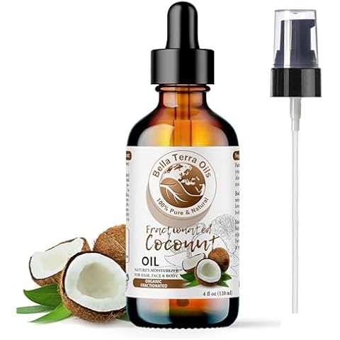 Bella Terra Oils - Organic Fractionated Coconut Oil (MCT) 4oz - Derived from Pure Coconut Essence, Abundant in Capric & Lauric Acid, Your Go-to Companion for Supple Skin Cover