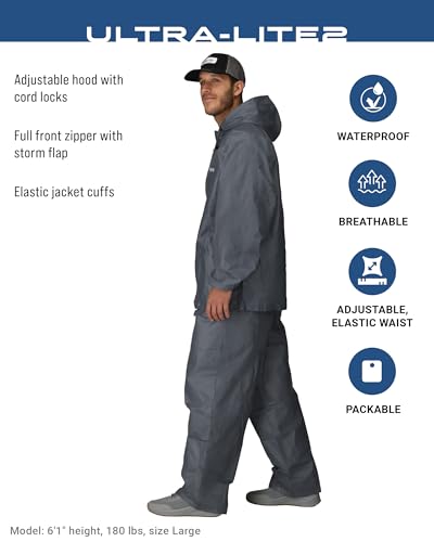 FROGG TOGGS Men's Ultra-Lite2 2-Layer Waterproof Breathable Rain Suit - Image 3