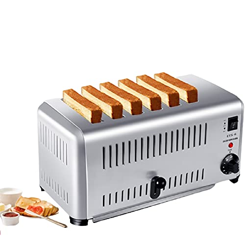 HKX Langschlitztoaster,6Scheibentoaster,Automatischer Toaster Gebürsteter Edelstahl-Toaster,5 Schatteneinstellungen,Auftauen/Aufwärmen/Abbrechen-Funktionen