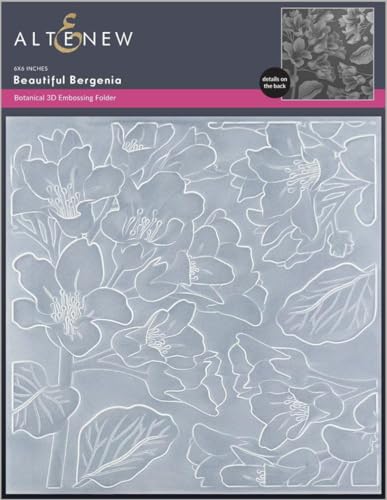 Altenew Beautiful Bergenia 3D Embossing Folder, Easy to Use Embossing Folders for Paper Crafting, Three-Dimensional Projects, Embossing Folders for Cardmaking, Scrapbooking, and Journaling