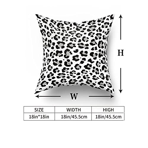 Kawani Snow Leopard Pillow Covers 18X18 Inch Set Of 2 White Grey Leopard Print Throw Pillow Covers Cute Cheetah Skin Pattern Decoration Pillows Home Decor Living Room Bed Sofa #TOP3