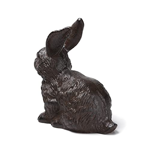 Brasstar Cast Iron Sitting Rabbit Statue Outdoor Garden Patio Yard Indoor Home Animal Figurine Decorative 8.4''(H) Tqgjpt305 #TOP5