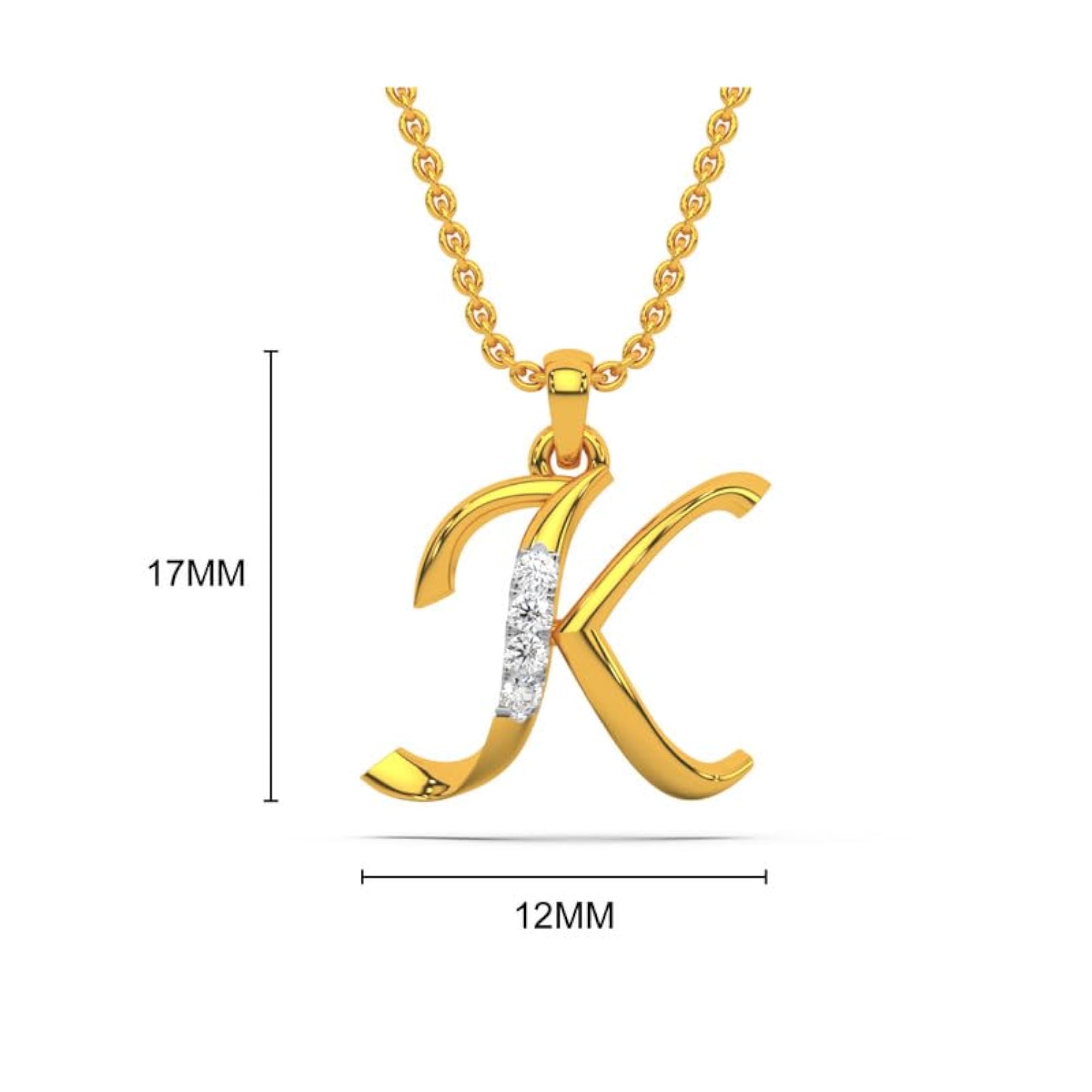 Women's Alphabet Diamond & Gold Pendant