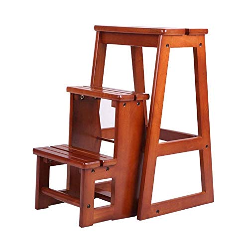 Taburete plegable de madera para alcanzar altura sin ocupar espacio 3