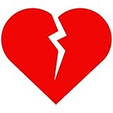Broken Heart Decal Sticker (red, mirrored), - PEEL and STICK Graphic Sticker - Decorative Bumper Window Laptop Notebook Sticker
