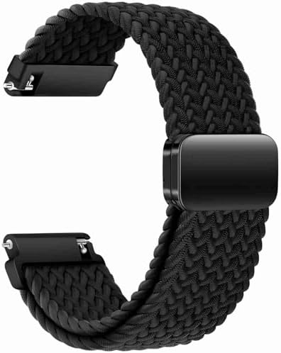 KUBFDL Nylon Uhrenarmband 22mm 20mm 18mm Elastisch Armband mit Magnetisch Verschluss für Damen Herren Schnellverschluss Smartwatches Ersatzarmband Verstellbares Atmungsaktive Sport