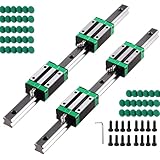 Linear Guide Rail 2 X HGR 20-1200mm Linear Slide Rail + 4 X Bearing Blocks Linear Guideway Rail for DIY CNC Routers Lathes Mills