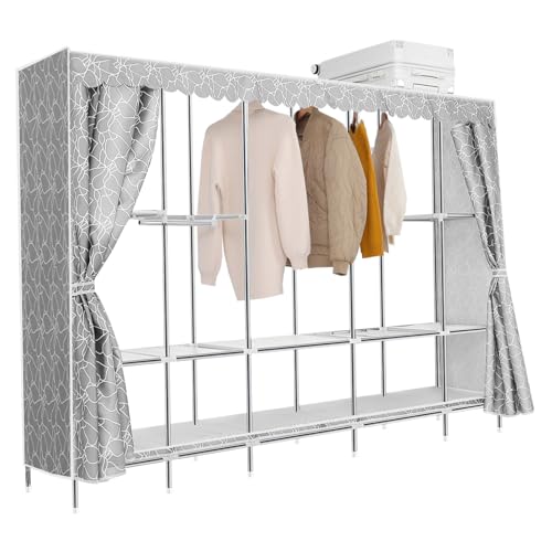 LABRIMP Armario Portátil de Tela con Diseño Totalmente Cerrado Estructura Reforzada Almacenamiento Multilayer para Ropa y Zapatos para Dormitorio Viaje y Uso Casa