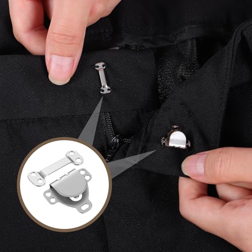 Exircy 25 Sets Hooks and Eyes Sewing, Hook and Eye Closures for Clothing 16.5 mm Sewing Hooks Durable Brass Closures for Trousers, Skirt, Dress, Bra Sewings, DIY Craft (5 Color)