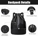 Sioloc Waterproof Drawstring Backpack for Gym & Swim – Lightweight Sports Bag with Shoe Compartment, Large Capacity, Wet/Dry Pockets (Men & Women) - Image 6