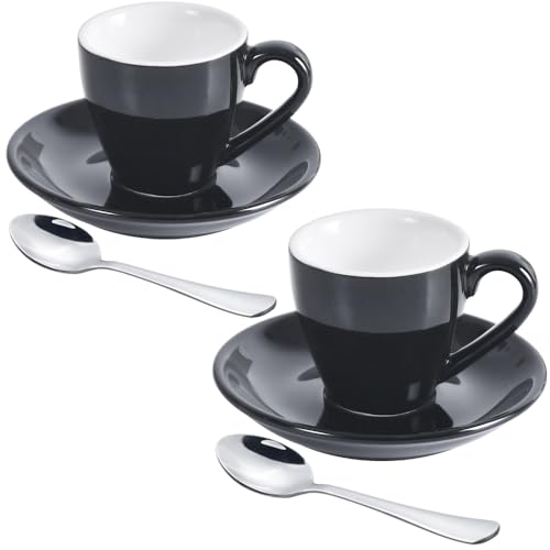 ionEgg Espressotasse aus Porzellan mit Untertasse und Mini-Löffeln...
