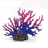 RISHORI 2 Piezas de decoración para Acuario de Arrecife de Coral, simulación de Rama de Coral Marino para pecera, Adornos de Roca de Resina,Púrpura