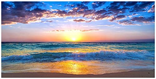 モダンアート 壁紙ポスター インテリア ポップアート ポスター 版画 複製画 アートパネル キャンバス絵画 壁飾り 絵画 海の風景、波、日の出 30X60cm フレームレス