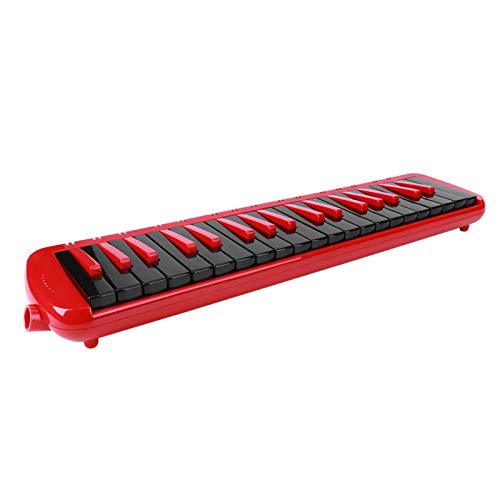 Melodica, 37 Key Wind Musical Instrument Ergonomic Design Blowpipe Melodica With Bag F37S(Red) #TOP4