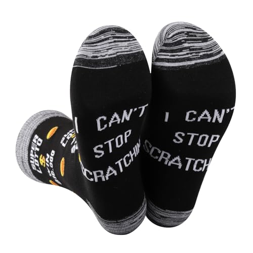 JXGZSO Funny Lotto Ticket Gift I Can't Stop Scratching Socks