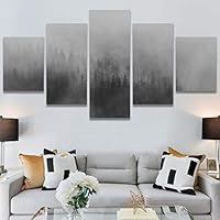 SIGNWIN 5 Panel Canvas Wall Art Foggy Scenery for Home Decorations Ready to Hang - 60