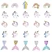 90pcs Unicorns Slime Charms Cute Set with Mermaid Tails,Rainbows Slime Beads,Resin Flatback for Scrapbooking DIY Crafts Whith Storage Boxes