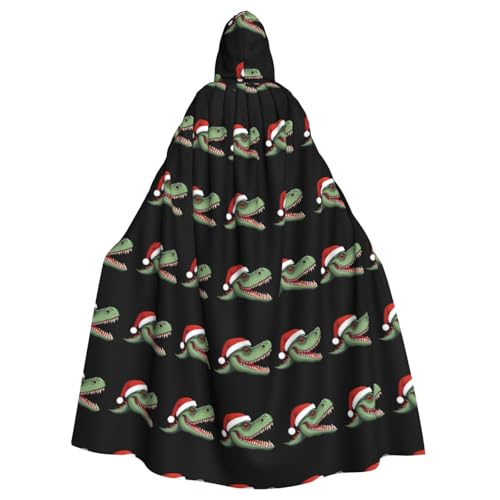 HJFCZH Capa con capucha para adultos con estampado de cabeza de dinosaurio de Navidad, con pajarita, sin cremallera