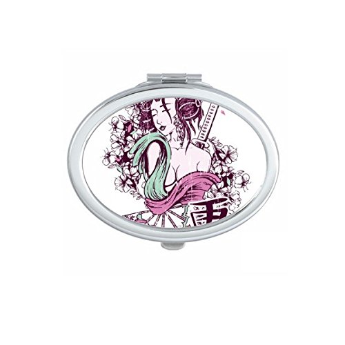 Miroir de poche geisha japonais compact ovale pour corriger son maquillage partout