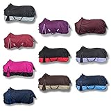 hkm winterdecke high neck Metallverschlüsse HKM by Reiterladen24 - Winterdecke 100g Füllung 600D BASICLINE weinrot 135cm