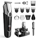 Vexloria Hair Clippers and Beard Trimmer for Men, All-in-One Waterproof Electric Razor & Nose Hair Trimmer with LED Display, Rechargeable Cordless Face & Body Grooming Kit