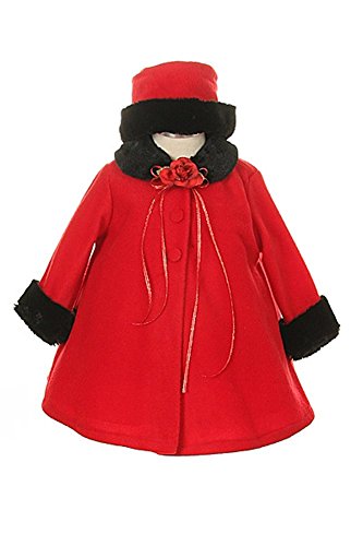 Kids Dream Bébé Fille Cozy Fleece Veste Cape Manteau et Infantile Chapeau Moyen/6-12 Mois Bébé Rouge Cover