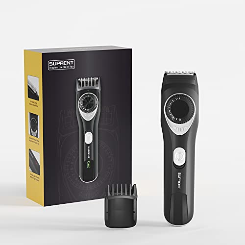 SUPRENT Adjustable Beard Trimmer, All-in-one Beard Trimmer for Men with Li-ion Battery, Fast Charge, Long-Lasting Use, 19 Built-in Precise Lengths, USB Charging