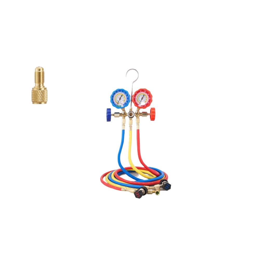 AC Manifold Gauge Set Compatible with R134A R22 R12 R502 Refrigerant for Automotive Air Conditioning and Evacuation