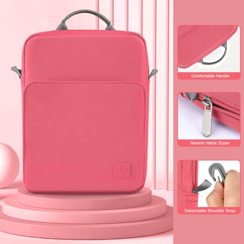 Image of Dadanism 9-11 Inch Tablet Sleeve Bag Carrying Case with Shoulder Strap for iPad (A16) 11 inch, iPad 10th Gen 10.9 inch, iPad Air M4 /Pro M5 11 inch, iPad 9 /8 /7th 10.2 inch, Galaxy Tab A11+ Plus 11 inch, Watermelon Pink