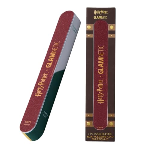 Glamnetic x Harry Potter 7-in-1 Nail Buffer | All-in-One 7 Step Nail Buffing Block for Filing Shaping Smoothing & Polishing | Lightweight & Easy to Use | EVA & Sandpaper Nail File Buffer