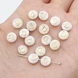 10 cuentas de concha natural chapadas en oro de doble cara, 26 cuentas con letras inglesas, accesorios de pulsera de joyería hechos a mano, Mate-D-8 mm, 10 piezas