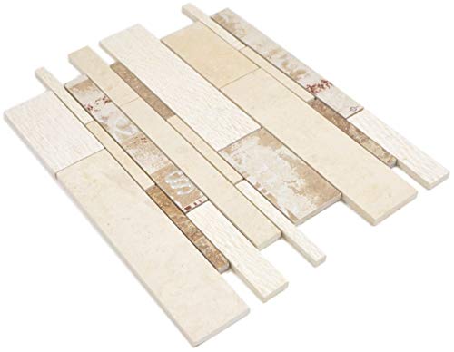 Compuesto de mármol/cerámica mezcla beige/color 3F Mosaik azulejos pared azulejos cocina baño MOS180-B03STB_f