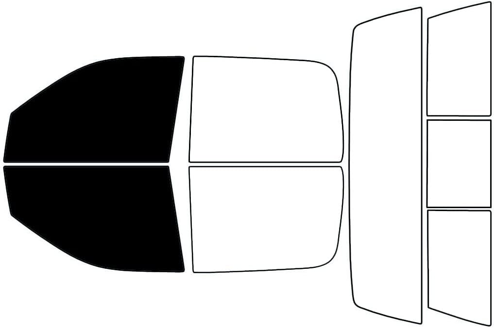 Rvinyl Window Tint Kit Compatible with Dodge Ram 2009-2018 4 Door Crew/Mega Cab - Black 5% - Single Ply No Bubble Film - Do it Yourself Vehicle Front Precut Kit