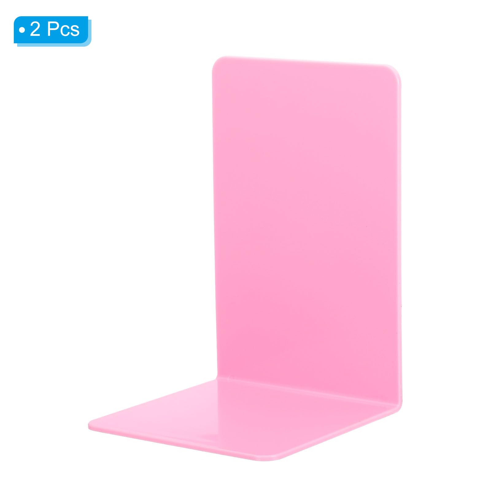 PATIKIL Acrilico Fermalibri, 2pz Plastica L-forma Fermalibri per Mensole Scrivania Mensola Libri Magazine Organizzatore Supporto Supporto per Ufficio Casa Studio Camera, Rosa Rosso