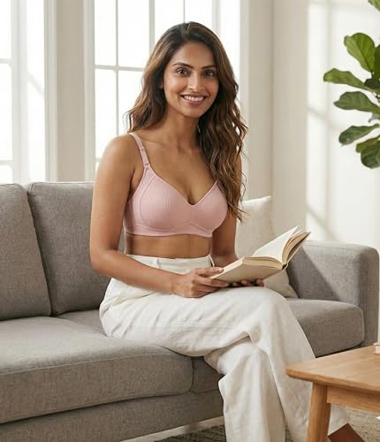 Image of DClub Women's Light Padded Cotton Bra | Wire-Free, Medium Coverage, Sewn-in Bump for Natural Lift. (Pack of 3)