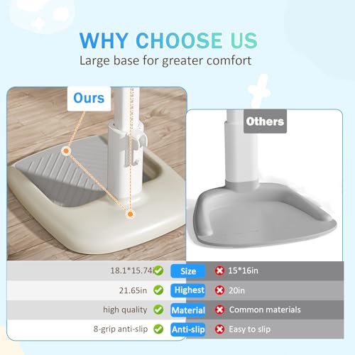Image of Adjustable Height Baby Shower Stand with Anti-Slip Base, Bath Shower Standing Support, Portable Bath Helper