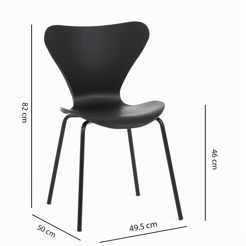SIEDITI FUORI E DENTRO - Sedie da interno e cucina Nina impiliabili con scocca in resina e gambe in metallo (Antracite (Resina), 4)