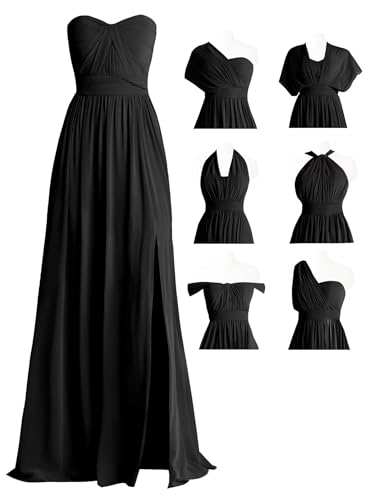 MYDRESS Chiffon Convertible Bridesmaid Dress Long Multi-Way A Line Twist Wrap Formal Gown