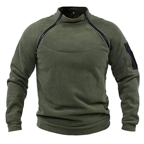 Legou Men's stand collar spring loose solid outdoor warm breathable men's top Black 3XL