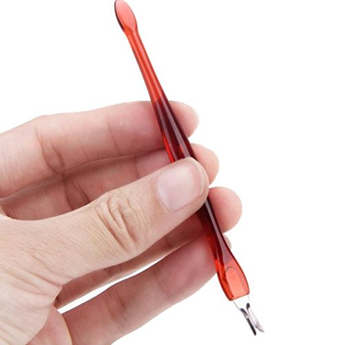 Luxxii (4 Pcs) Practical Nail Art Tools Pedicure Cuticle Trimmer Remover Pusher Dead Skin Callus Removal Fork Brown (A)