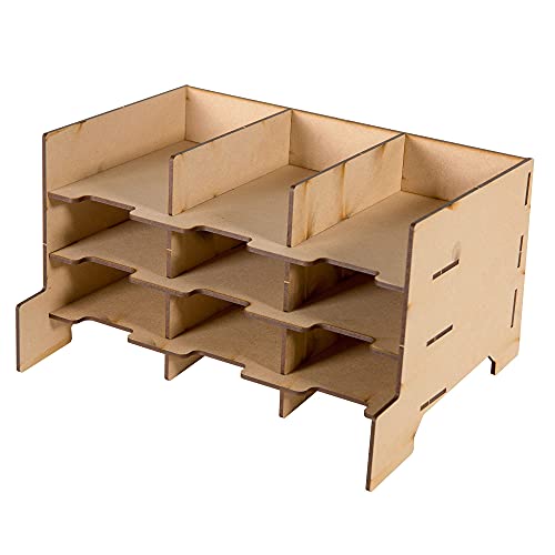 Image of The Broken Token Modular Marker Rack - Organizer w / 9 Cubbies for Markers, Brushes, Pencils, and Arts & Crafts Supplies - Customizable Extended Storage for Your Pieces, with Easy Organization & Access