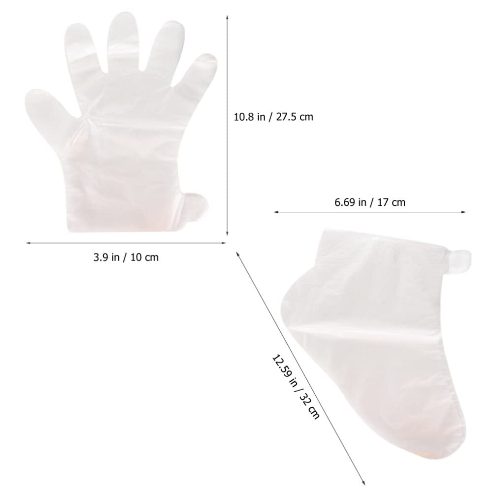 KALLORY 1set Plastic Hand and Foot Paraffin Wax Liners and Mitts for and Convenient Total Liners Thick Mitts Stickers