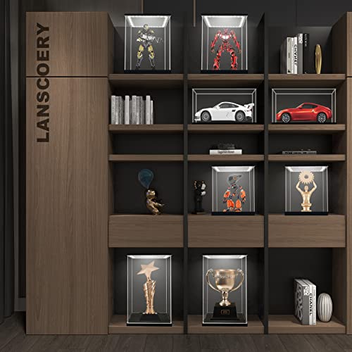 Lanscoery Clear Acrylic Display Case With White Light For Collectibles, Assemble Lighted Display Box Cube Stand Dustproof Protection Showcase For Action Figures Toys (6X6X6Inch;15X15X15Cm) #TOP1