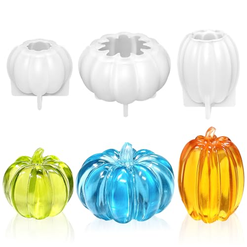 RESINWORLD Mini 3D Pumpkin Molds Flexible Pumpkin Silicone Molds for Epoxy Resin Clay Concret Plaster Home Halloween Decoration