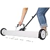 Quick Release Magnetic Sweeper Rolling Magnetic Sweeper with Wheels Adjustable Magnetic Pickup Sweeper with 30LBS Capacity for Nails Screws Collection 36 inches